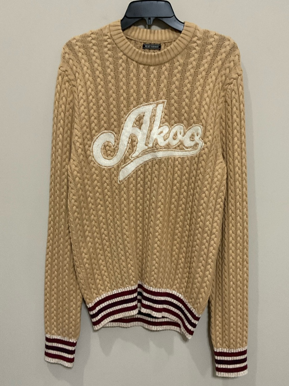 Akoo Crew Neck Embroidered Sweater Sweatshirt Sz M